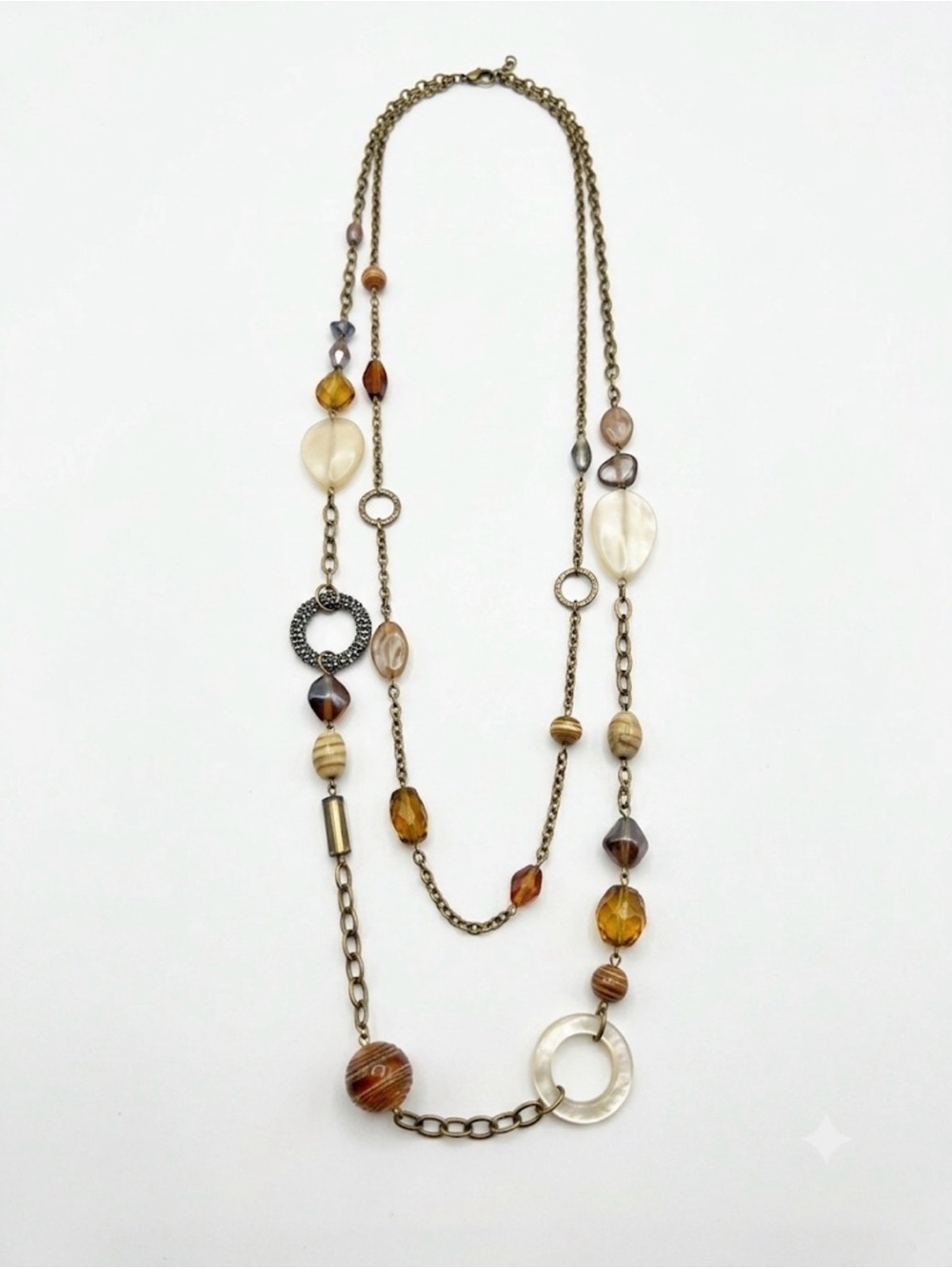 Boho Long Layered Mixed Bead Statement Necklace